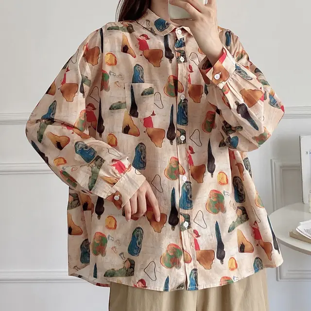 Children's Fun Digital Printed Loose Long Sleeves Shirt No 5 Color - Shop at LoveMi
