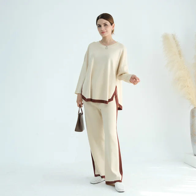 Women's Fashion Personality Knitted Loose Suit Apricot - Shop at LoveMi