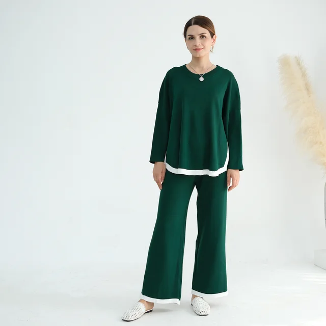 Women's Fashion Personality Knitted Loose Suit Dark Green - Shop at LoveMi