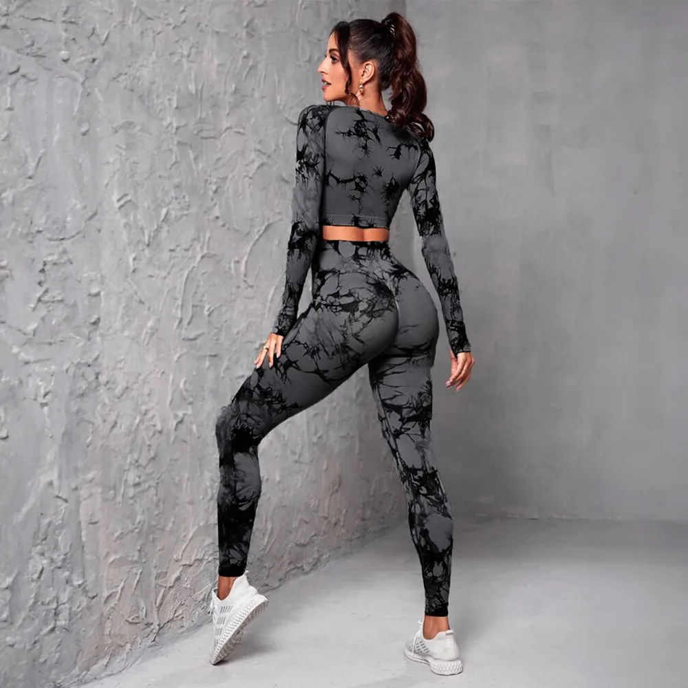 Fashion Personalised Fitness Sportswear Suit Women - Grey - View 1