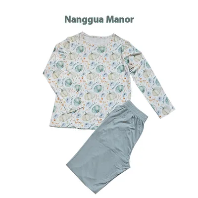 Bamboo Cotton Knitted Parent child Homewear Clothes Pajamas Suit Muwa Manor Adult - Shop at LoveMi