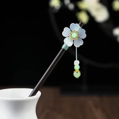 Ebony Hairpin Cheongsam Hanfu Tassel Shimmer Floating - Shop at LoveMi