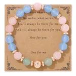 Blue White Stone Pink Crystal
