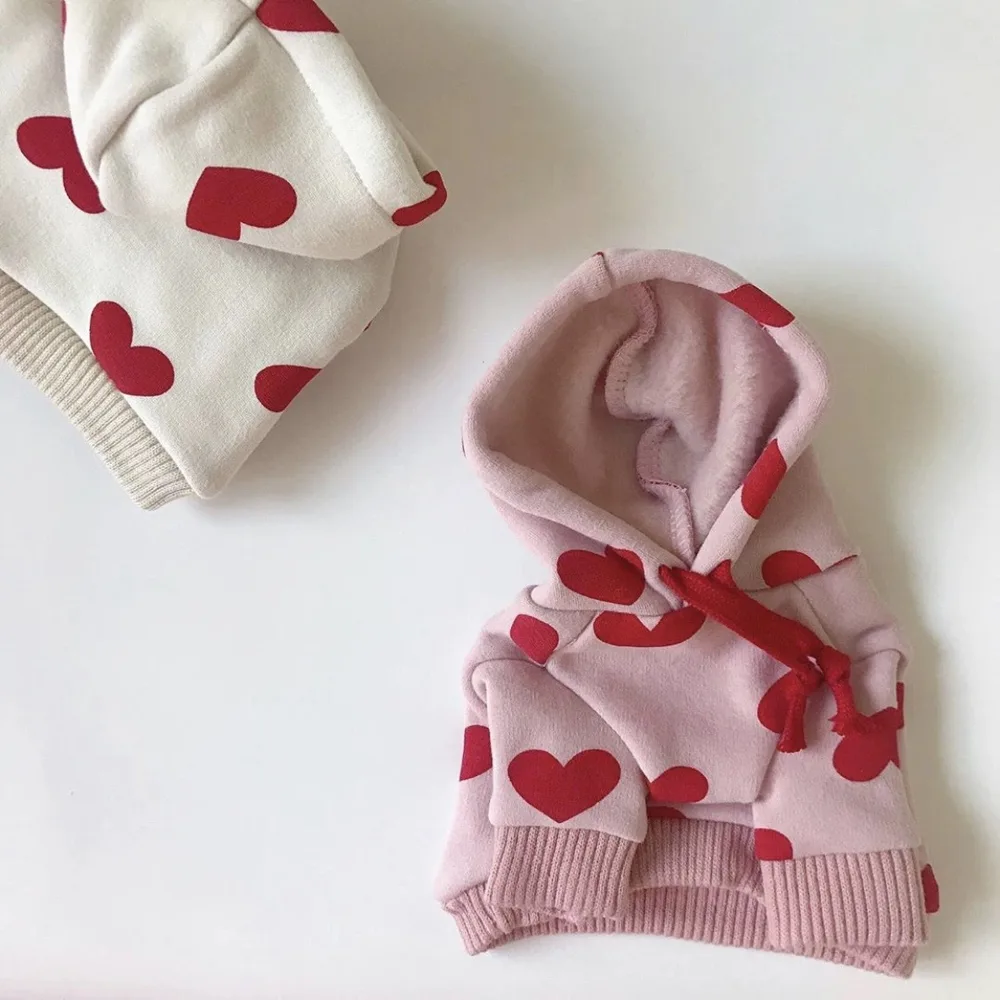 Warm And Cute Printed Love Sweater Pet - Pink - View 1