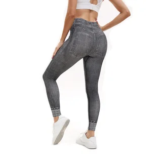 Retro Printed High Waist Tight Leggings Comfortable Stretch Sports Yoga Pants - Black