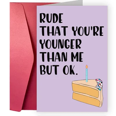 Birthday Greeting Card Funny Greeting Card Funny Text Cartoon Greeting Card C6 - Shop at LoveMi