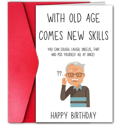 Birthday Greeting Card Funny Greeting Card Funny Text Cartoon Greeting Card C9 - Shop at LoveMi