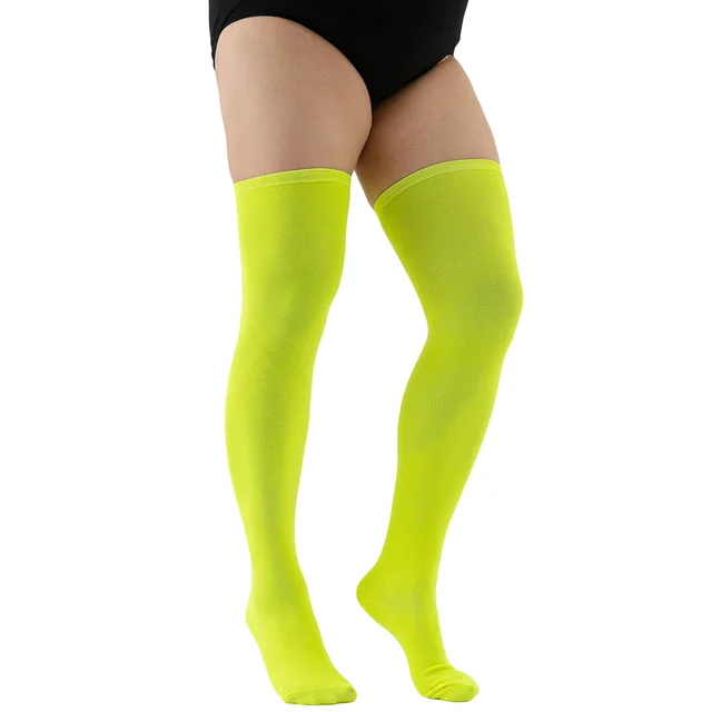 Plus Size Stockings Cotton Autumn Large Size Women Fluorescent Yellow - Shop at LoveMi