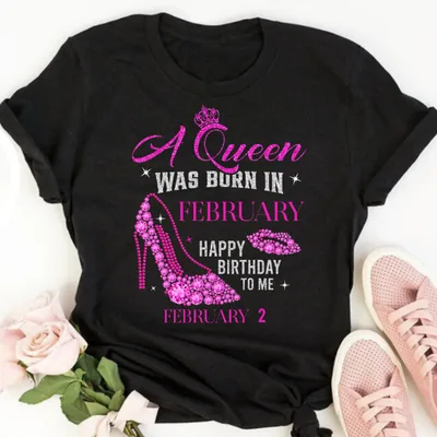 Queen's February Birthday T shirt Black - Shop at LoveMi