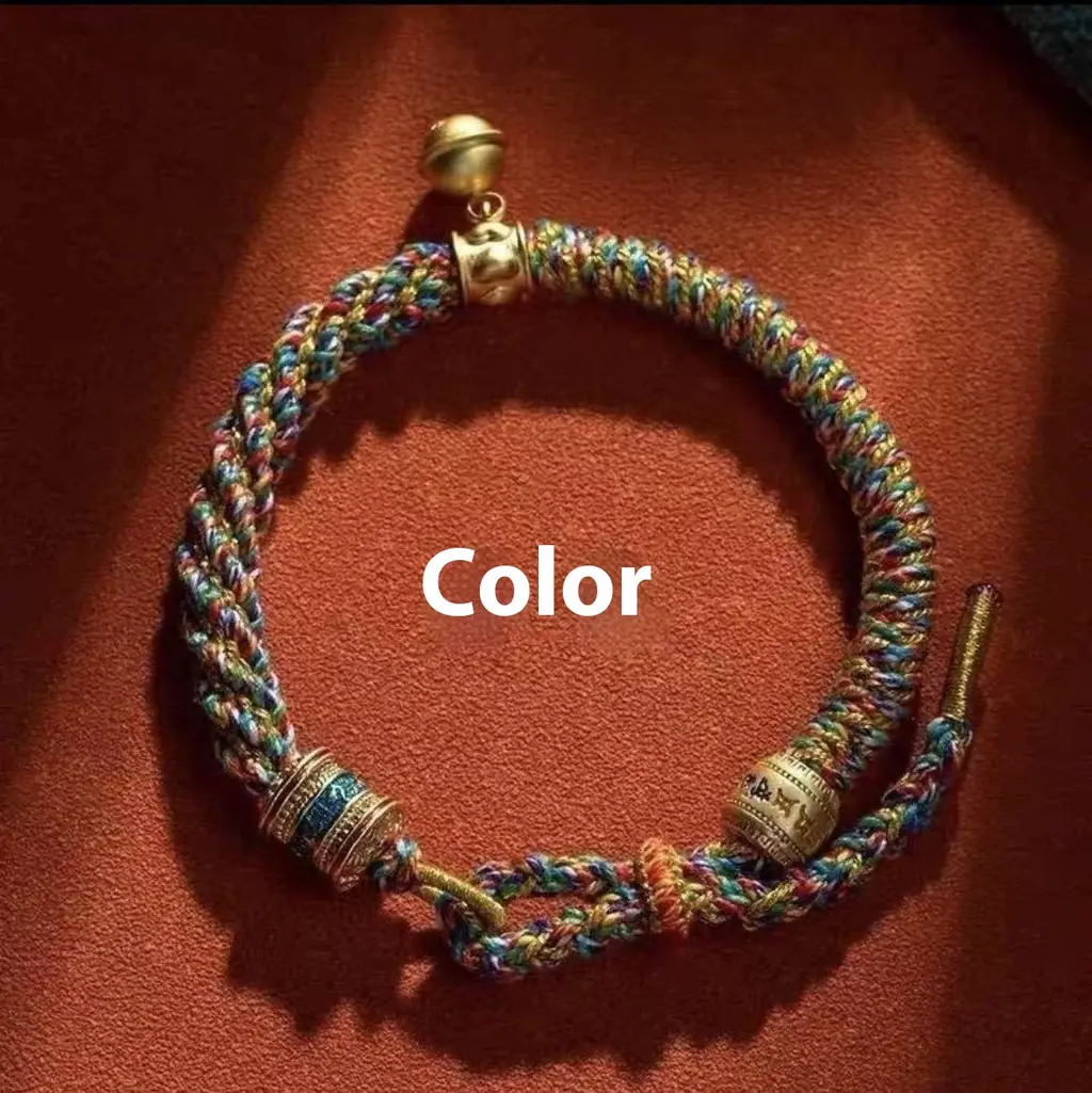 Tibetan Style Six-character Mantra Handmade Weaving Ethnic Style Bracelet - Color