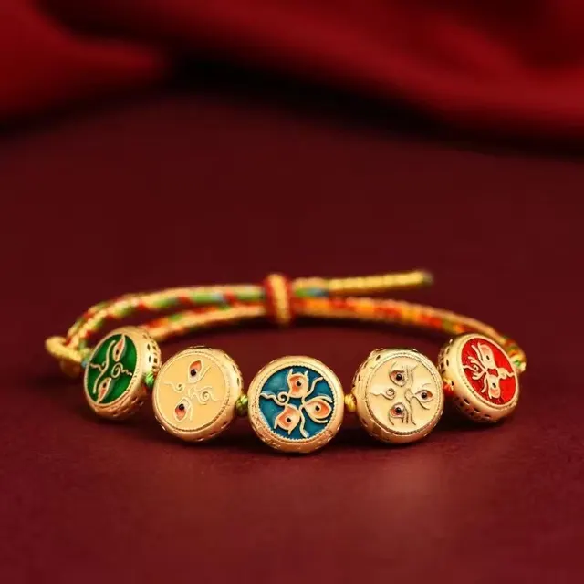 Tibetan Woven Five Gods Of Wealth Carrying Strap Five Gods Of Wealth Style 1 - Shop at LoveMi