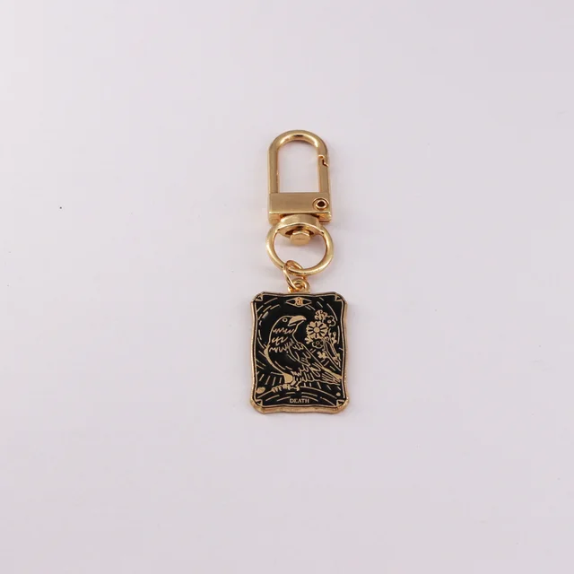 Tarot Key Chain Dark Series Alloy Dripping Oil Handbag Pendant Crow - Shop at LoveMi