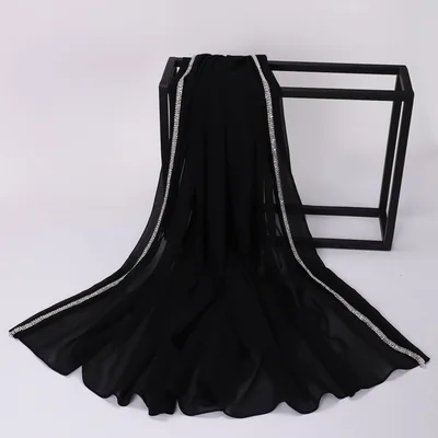 Ladies New Solid Color Chiffon Casual Scarf Black - Shop at LoveMi