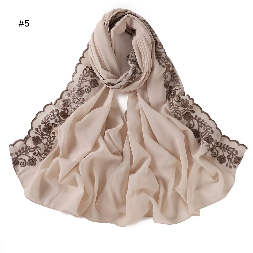 Fashion Solid Color Chiffon Women's Scarf - Cream Color - View 1