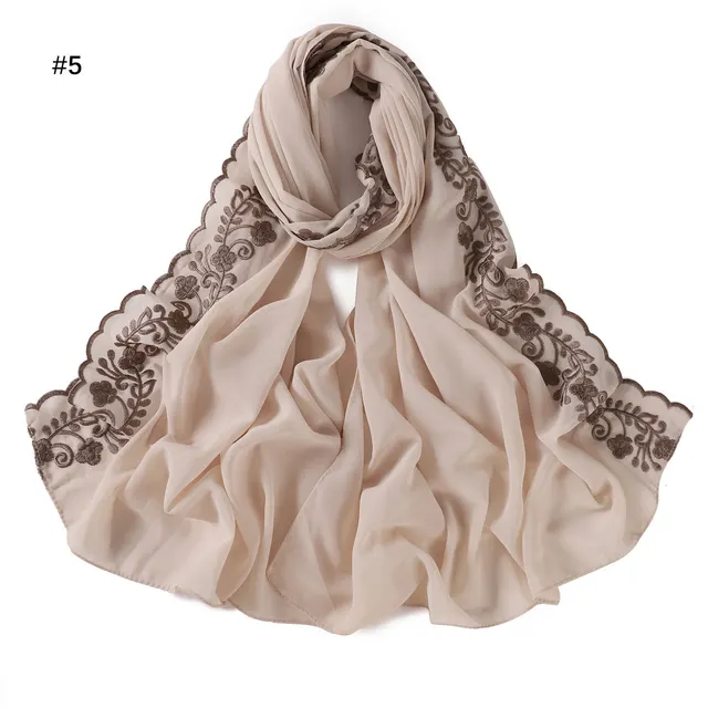 Fashion Solid Color Chiffon Women's Scarf Cream Color - Shop at LoveMi