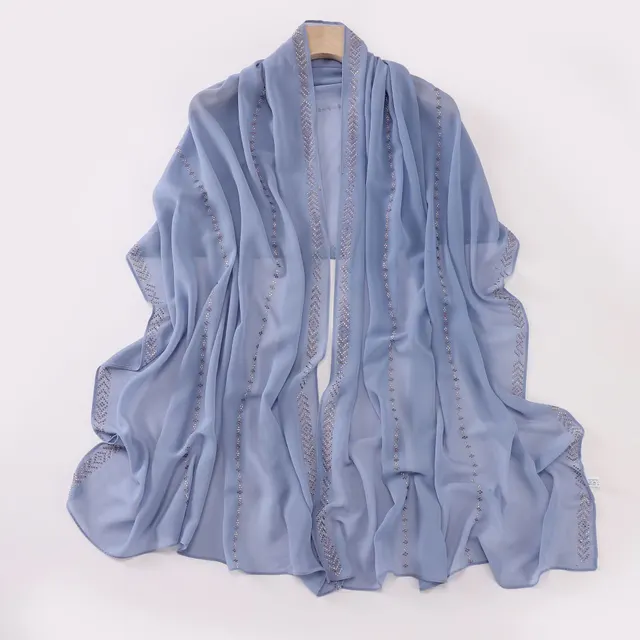 Women's Fashionable New Pearl Chiffon Scarf Morandilan - Shop at LoveMi