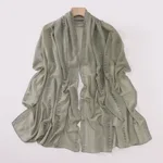 Women's Fashionable New Pearl Chiffon Scarf - Pine Leaf Colors - View 1