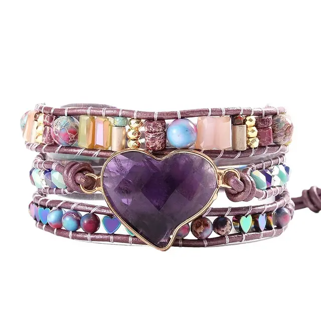 Handmade Bracelet Beads Leather Rope Bracelet - Shop at LoveMi