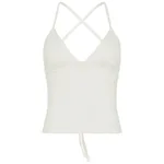 Solid Color And V-neck Hollow Out Strap Short Exercise Skirt Suit - White Vest