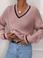Autumn New Casual Loose Knitted Top - Pink