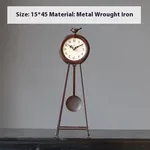 American Retro Iron Art Clock Creative Living Room Decoration - As Shown In The Picture