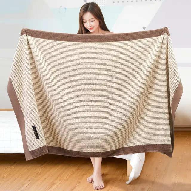Long Staple Cotton Bath Towel For Home Use Soft And Thick Bath Towel Brown - Shop at LoveMi