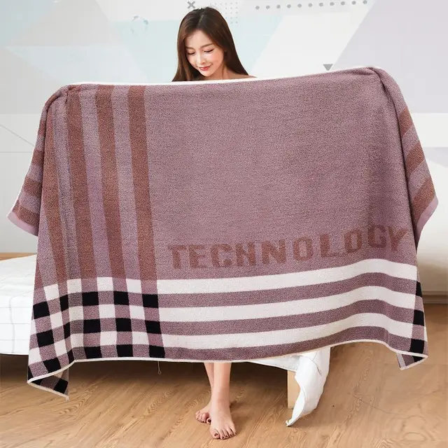 Men's Large Bath Towel Quick drying Shi Chuang Xi Mu Brown - Shop at LoveMi