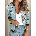 Women's Zipper Casual Leopard Print Stand Collar Short Jacket - Style 18