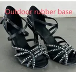 Diamond Latin Dance Shoes Women's High Heel Dancing Shoes - Black