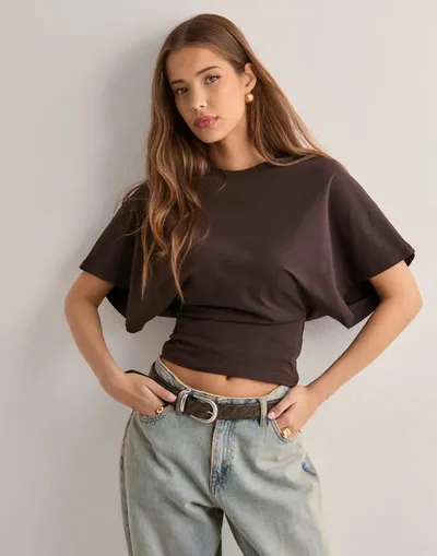 Summer Batwing Sleeve T shirt Ins Fashion Round Neck Pullover Short sleeved Tops For Women Clothing A2 Imitation Cotton - Shop at LoveMi