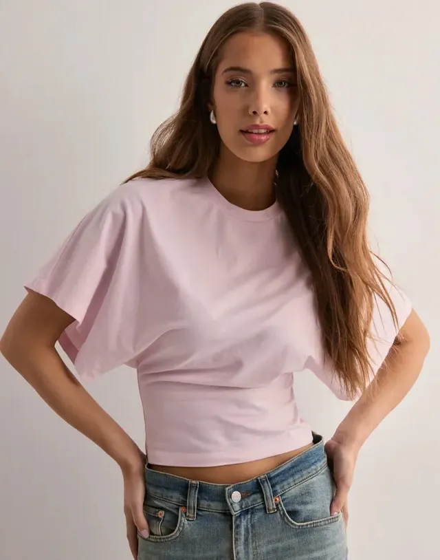 Summer Batwing Sleeve T shirt Ins Fashion Round Neck Pullover Short sleeved Tops For Women Clothing A3 Imitation Cotton - Shop at LoveMi