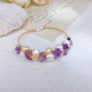 Hand-woven Pearl Bracelet Versatile Item - Gold