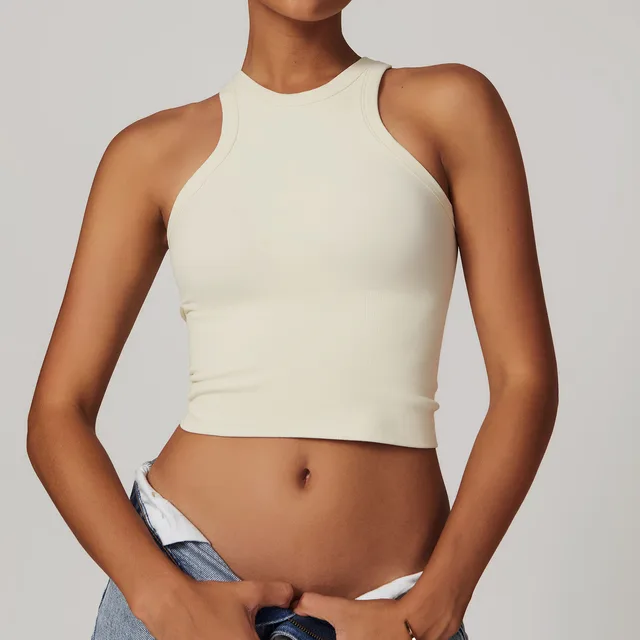 Fashion Sports Top Yoga Clothes For Women Beige - Shop at LoveMi
