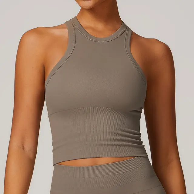 Fashion Sports Top Yoga Clothes For Women Brown - Shop at LoveMi