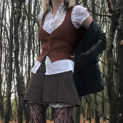 Women's Fashion Personalized Solid Color Vest Dark Brown - Shop at LoveMi