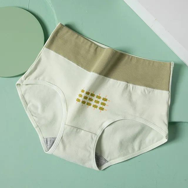 High Waist Belly Contracting Large Size Printed Cotton Hip Lifting Ladies Seamless Briefs 6116 Small Squares - Shop at LoveMi