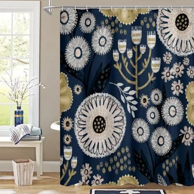 Polyester 3d Digital Printing Shower Curtain Waterproof Abstract Leaves A2 - Shop at LoveMi