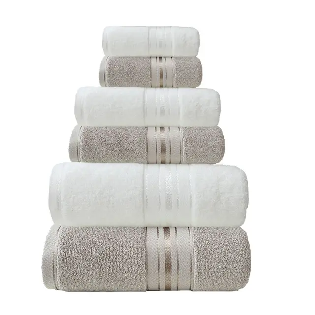 Cotton Glossy Satin Plain Cut off Absorbent Towel Suit Khaki Straight White - Shop at LoveMi