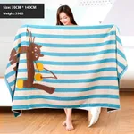 Cherry Cat Bath Towel Blue