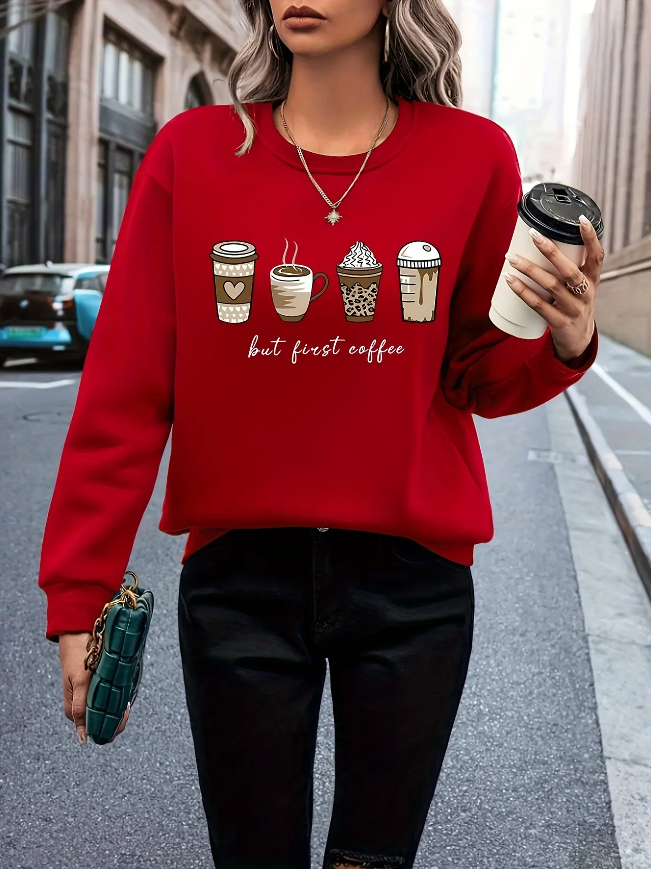 European And American Plus Size Women's Clothes Sweater - Red