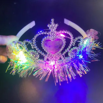 Luminous Gold Silk Princess Crown Sliding Toothed Children Clip Headband Head Accessories Random - Shop at LoveMi