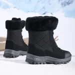 Women's New Winter Fleece-lined Thickened Non-slip Snow Boots - Black