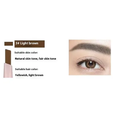 Pink Rod New Double headed Not Smudge Durable Waterproof And Sweatproof Eyebrow Pencil 3 Coffee - Shop at LoveMi