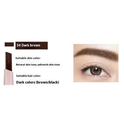 Pink Rod New Double headed Not Smudge Durable Waterproof And Sweatproof Eyebrow Pencil 5 Dark Coffee - Shop at LoveMi