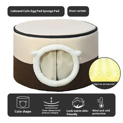 Winter Warm Cat House Cat Nest Closed Dark Coffee Color Light Coffee - Shop at LoveMi