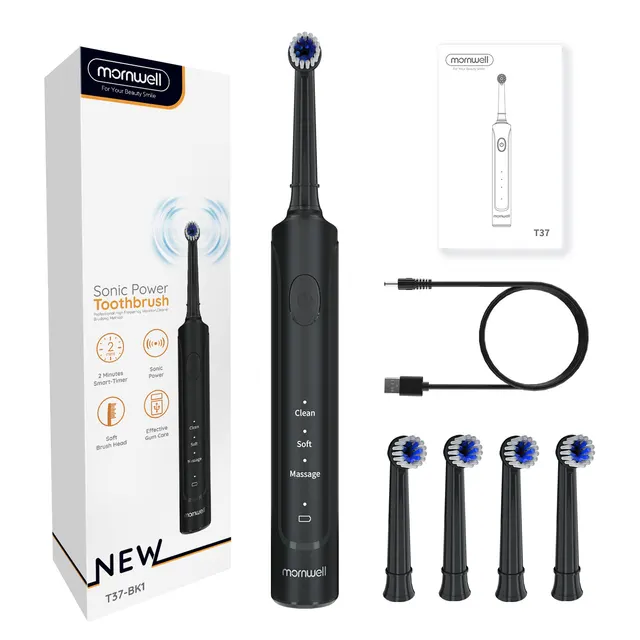 T37 Rotary Electric Toothbrush DC Direct Charging Black - Shop at LoveMi