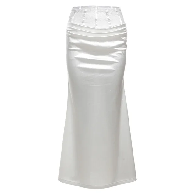 Slim fitting Suspenders Vest Fashion High Waist Skirt Suit White Skirt - Shop at LoveMi