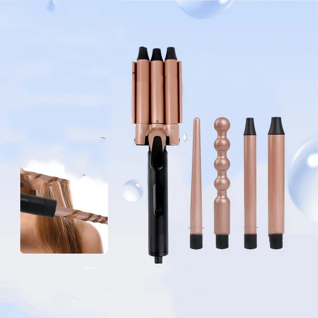 Five In One Multifunctional Curling Iron With Digital Display Black Eu - Shop at LoveMi