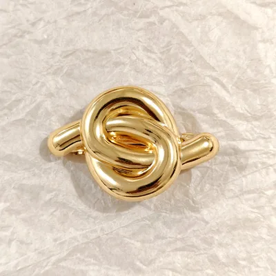 Geometric Metal Concave convex Elastic Temperament Hair Ring Hair Rope Golden Knot Spring Clip - Shop at LoveMi