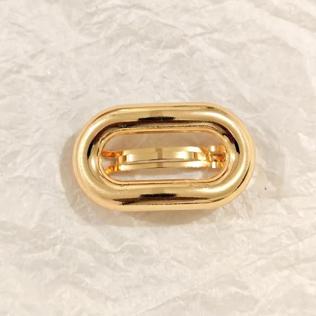 Geometric Metal Concave convex Elastic Temperament Hair Ring Hair Rope Golden Word Clip - Shop at LoveMi